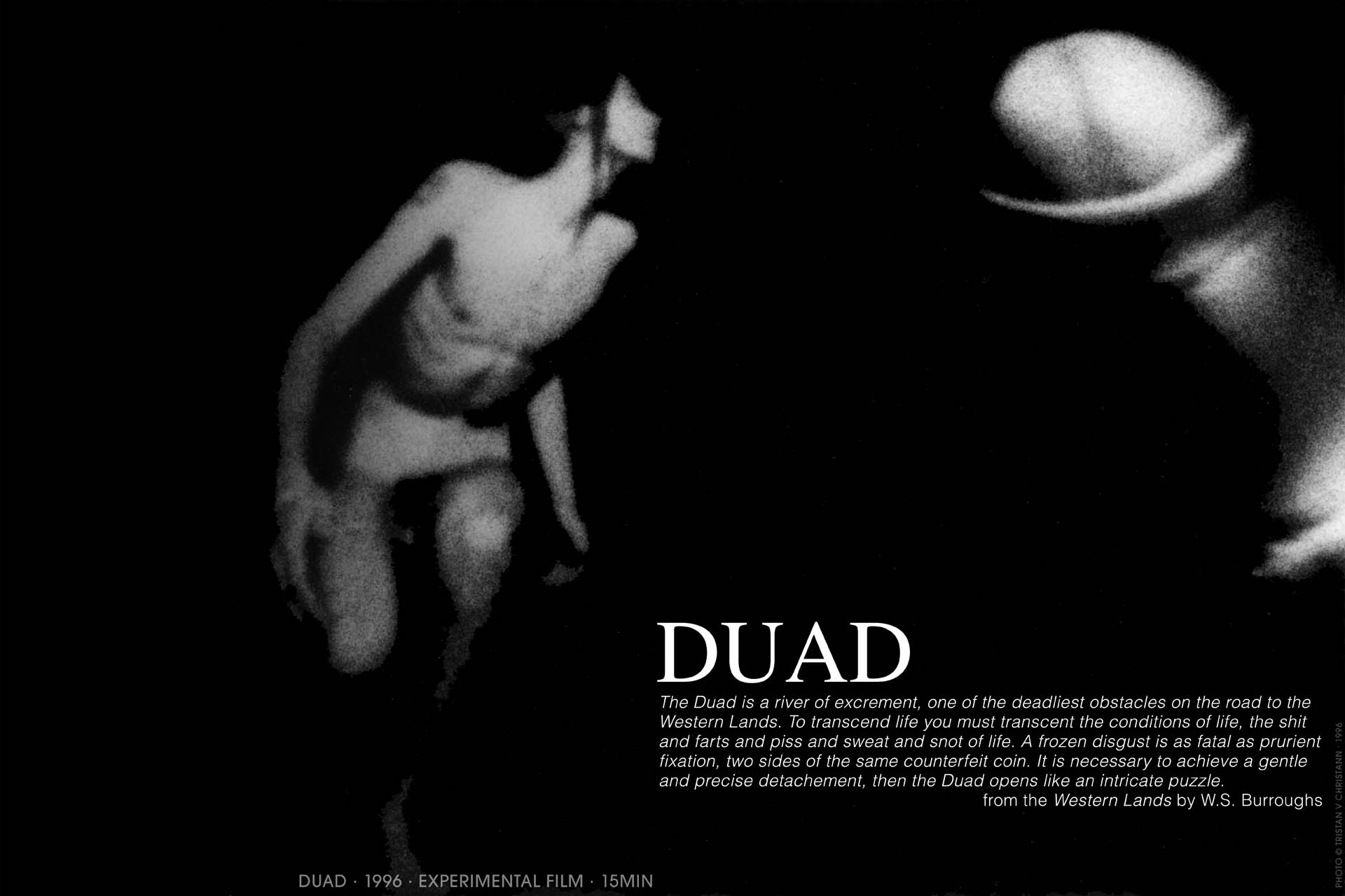 Tristan V Christann, DUAD, experimental film, 1996, William S Burroughs, the wild boys, flickering